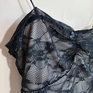 Unbranded Floral Lace Camisole Tank Top Small Black Womens Sheer Bow Detail thumbnail 2