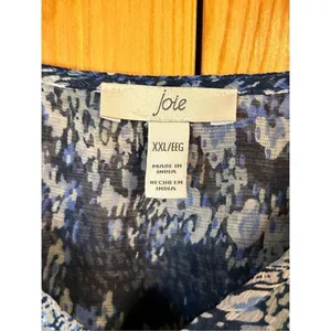 Joie XXL Parisian Paisley Blue Printed Midi Dress Tiered Flowy (4823) thumbnail 4