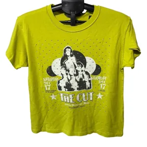 Daydreamer Small The Cut Rhinestone Graphic Tee Green Cotton NWT thumbnail 3