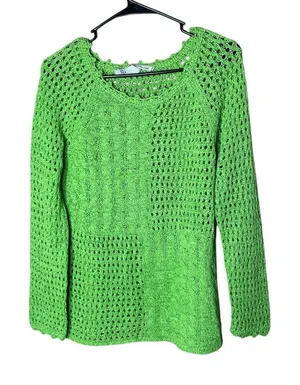 French Laundry Green Knit‎ Sweater Size M thumbnail 1