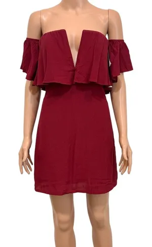 new Lovers + Friends small Primrose off shoulder v neck mini dress D1 3489 thumbnail 1