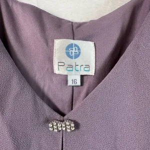 Patra Lilac Purple Tiered Chiffon Midi Dress Rhinestone Brooch 6206 Size 16 NEW thumbnail 3