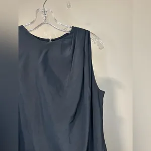 Abercrombie High Neck Column Black Satin Midi Corporatecore Dress Sz S thumbnail 4
