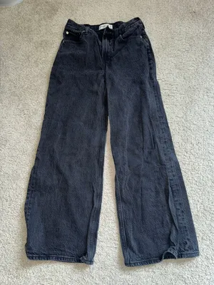 Abercrombie Black Wide Leg Jeans thumbnail 1