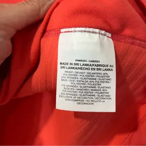 NIKE WOMEN'S Dri FIT Coral Peach Pink 1/2 ZIP UP LONG SLEEVE‎ SHIRT Small Ribbed thumbnail 5