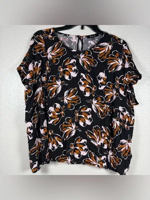 Madewell Cuffed sleeves shirred top in Duskblossom SZ:L thumbnail 3