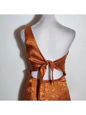 Lucy in the Sky Orange One Shoulder Mini Dress Size Small thumbnail 6