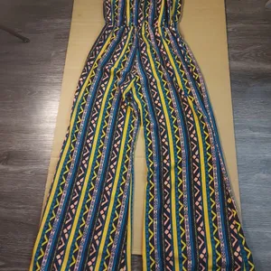 Rainbow Sandals Rainbow Strapless Multicolor Jumpsuit S Dopamine Rainbowcore Boho Coconut Girl thumbnail 4
