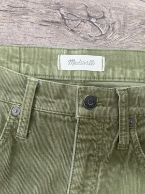 Madewell‎ classic straight Jean green corduroy Full length pants size 26 thumbnail 3