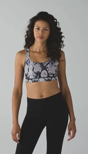 Lululemon Energy Bra Ziggy‎ Snake Butter Pink Black thumbnail 1