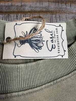 easel Olive Green Crewneck Sweatshirt with Cowboy Hat & Boots Graphic thumbnail 4