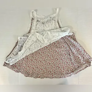 Maurice’s Medium Lace Bib Floral Under Design Flowy Double‎ Layered Tank Top M thumbnail 8