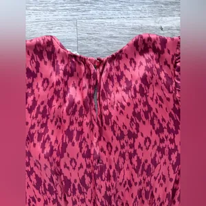 Anthropologie Red Printed Short-Sleeve Wide-Leg Jumpsuit Satin The Somerset thumbnail 5