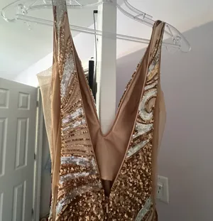 prom dress 22314 gold and silver sequin Size 00 thumbnail 5