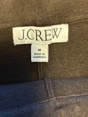 J Crew dark chocolate brown knit wide leg crop pants size medium preppy classic thumbnail 5