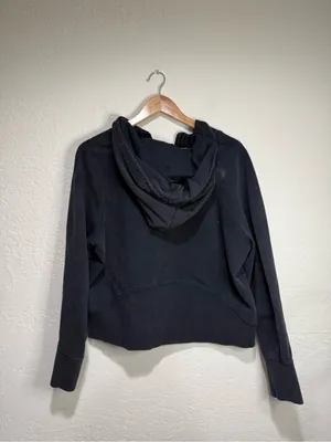 JoyLab Black Quarter Zip Pullover Hoodie Cropped Activewear Size Large thumbnail 3