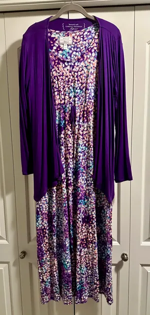 Carole Hochman Heavenly Soft Sleepwear - Gown w/pockets and Cardigan Set thumbnail 1