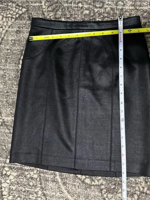 T Alexander Wang Women’s Size S Black Seamed Shimmery Pencil Straight Skirt thumbnail 4