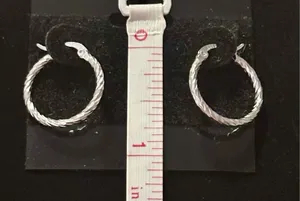 Sterling Silver Hoop 925 Earrings thumbnail 4