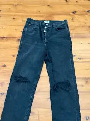 Agolde Black Washed Button-Fly Jeans thumbnail 9