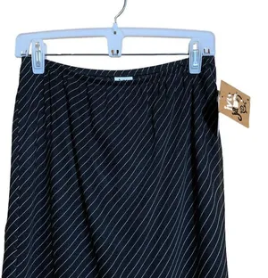 Ivy Jane Womens Size Small Black White Stripe Mesh Overlay Lined Whimsical Skirt thumbnail 2