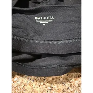 Athleta Black Ruched Cutout Longline Sports Bra M Yoga Pilates Adjustable thumbnail 9
