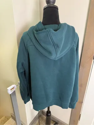 Danskin Dark Jade Green Scuba Style 1/2 Zip Hoodie Sweatshirt‎ Soft XL thumbnail 3