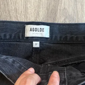 Agolde Black Mini Denim Skirt Button Fly Jean thumbnail 3