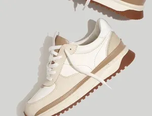 NWT Madewell Kickoff Trainer Sneakers Antique Cream Multi Size 5M thumbnail 1