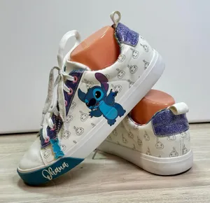 Disney Ground Up Lilo and Stitch Scrump Ohana White Glitter Sneakers Womens 9 thumbnail 1