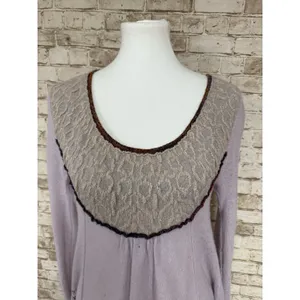 FREE PEOPLE M purple Babydoll Dress Cashmere‎ Blend Sweater Y2k thumbnail 2