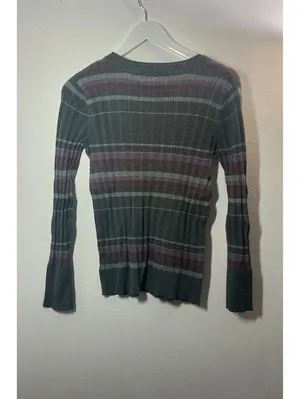 Y2K Ounce Stripe Sweater Size Large Gray thumbnail 2