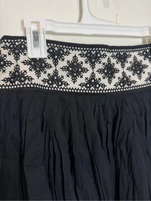 Free People Black Mini Skirt Boho Embroidered Mirror Fairycore Flirty Whimsygoth thumbnail 3
