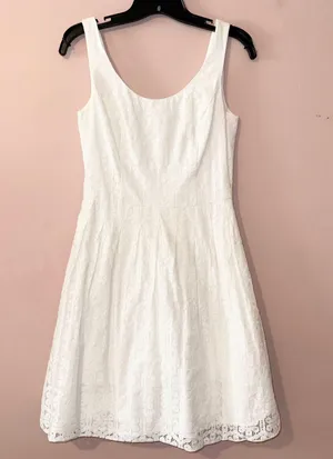 White Posey Lace Sleeveless Fit & Flare Mini Dress Size 2 thumbnail 3