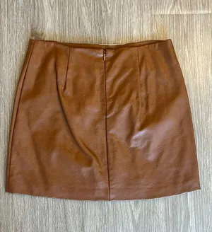 Boutique Leather Skirt Brown Size M thumbnail 2