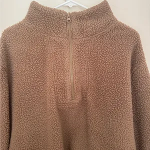 Koolaburra by UGG Sherpa Fleece Quarter Zip Pullover Women’s Size Large Brown thumbnail 3