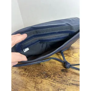 Vintage Navy Blue Shoulder Bag Clutch Purse Korea Snap Closure Retro Handbag Mod thumbnail 3