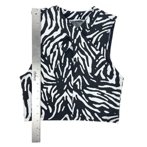 Zara Zebra Print Twist Front Sleeveless Crop Top‎ Size Medium thumbnail 3