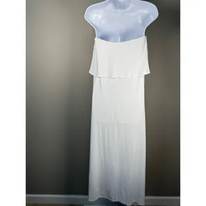 Susana Monaco White‎ Strapless Maxi Dress Side Slit Resort Formal Size S NWOT thumbnail 7