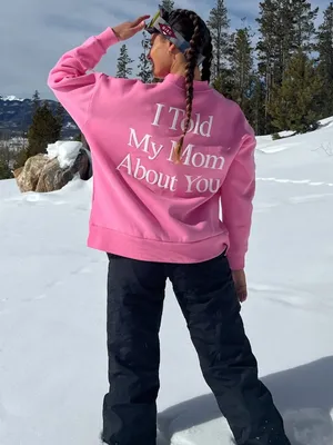 Yllw The Label I Told My Mom About You Oversized Sweatshirt Pink thumbnail 1