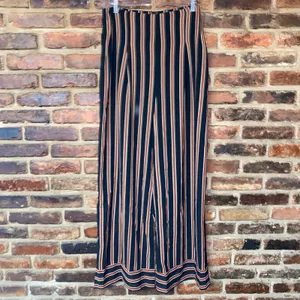 DO+BE Black Brown Striped Wide Leg Back Zip Pants Women's Size 12* thumbnail 2