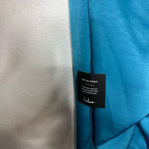 Lulu's Remarkable Style Blue Satin Twist-Back Cutout‎ Wide-Leg Jumpsuit thumbnail 7
