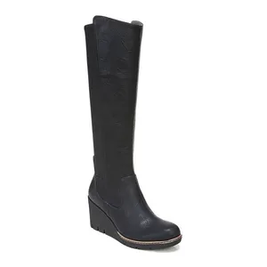 Dr. Scholl’s Lindy Black Wedge Tall Boots Faux Leather Comfort Size 10 thumbnail 2