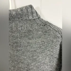 Zara Knit Medium Gray Turtleneck Sweater Oversized Dress Winter Warm Basic Fall thumbnail 7