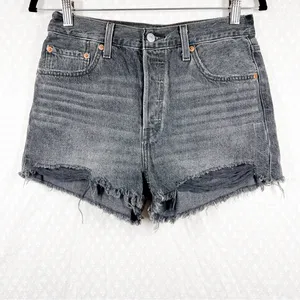 Levi’s Premium Washed Black High‎ Rise 501 Shorts thumbnail 2
