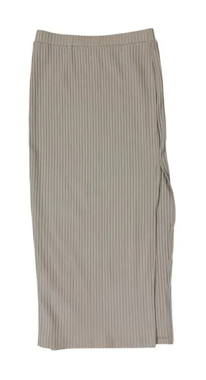 Princess Polly Beige Ribbed Midi Skirt US 4 Minimalist Stretch Bodycon thumbnail 1