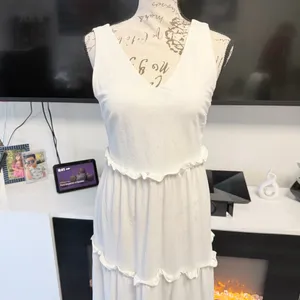 Primark White Tiered Maxi Dress Sleeveless V-Neck Size US 0 / UK 4 thumbnail 5