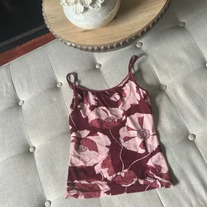 Non Signe Maroon Mesh Floral Cami Tank Size Small thumbnail 2
