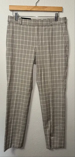 New Banana Republic Plaid Ryan Mid Rise Pants Women's 4 Straight Leg Preppy thumbnail 1