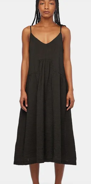 LACAUSA Thea‎ Slip Tank Midi Dress Black Sz Small thumbnail 1